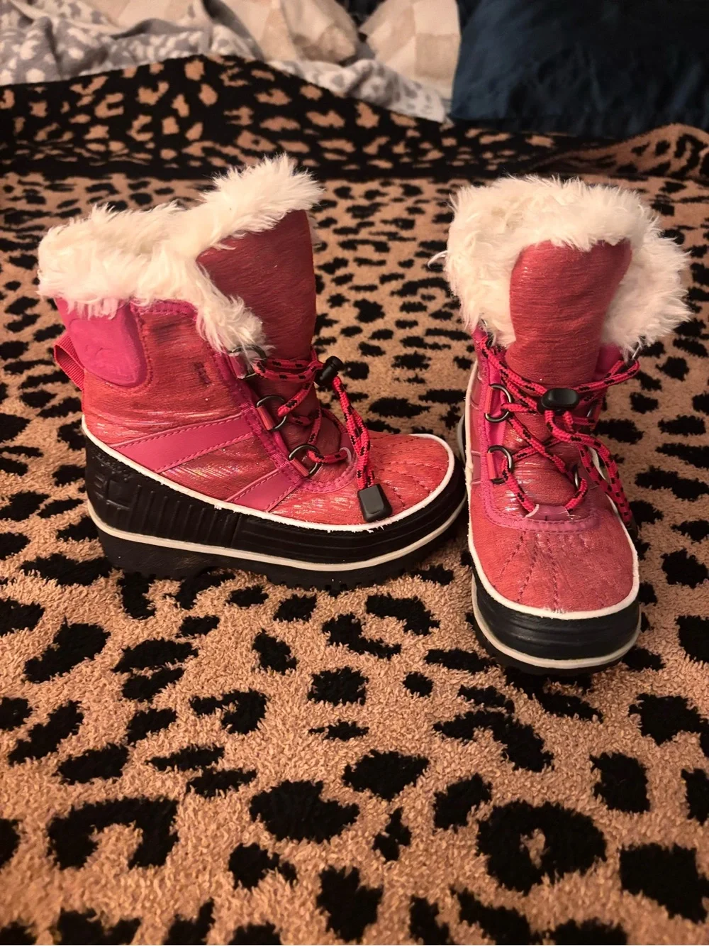 Sorel Kids pink Faux-Fur Trim Snow Boots